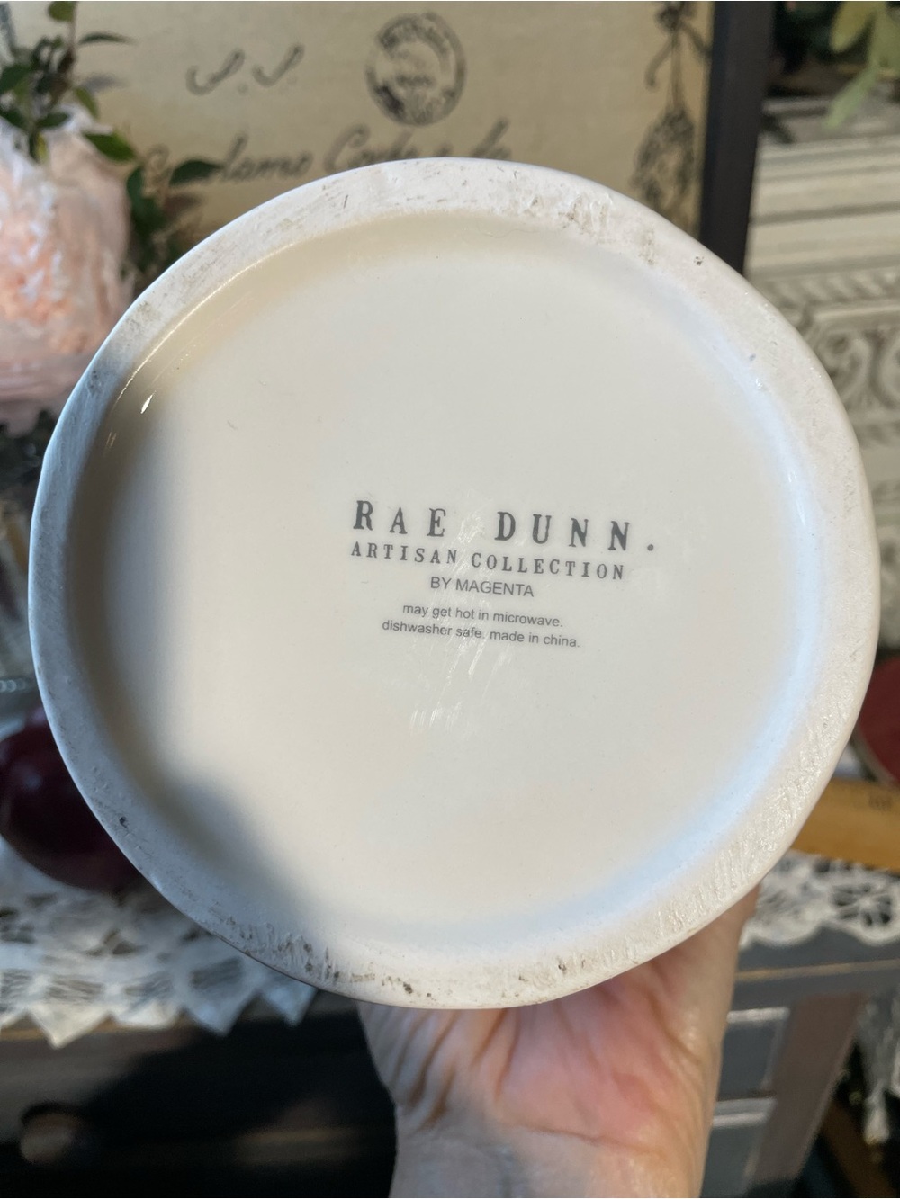 Rae Dunn white red plaid gingham ceramic canister set - Picture 6 of 6
